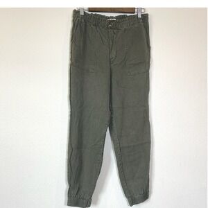 HM LOGG Womens Olive Green Utility Jogger Pants Paperbag Waist Size 6 0880815 2